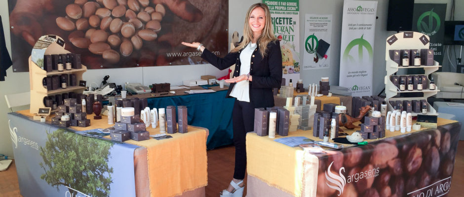 Stand sull'olio di argan in fiera
